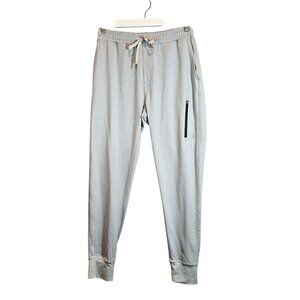 Vuori Mens Small Gray Joggers With Zippered Pocket Drawstring Waistband
